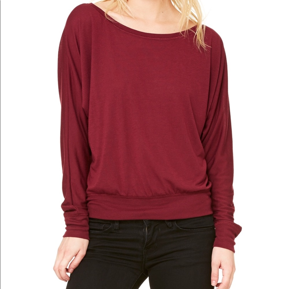 Maroon Long Sleeve Dolman Tee